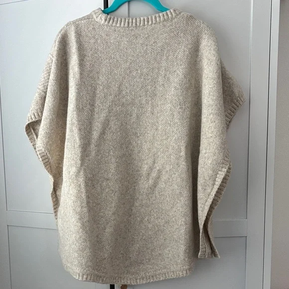 LOFT Neutral Cream Textured Crewneck Sweater - Picture 3 of 3